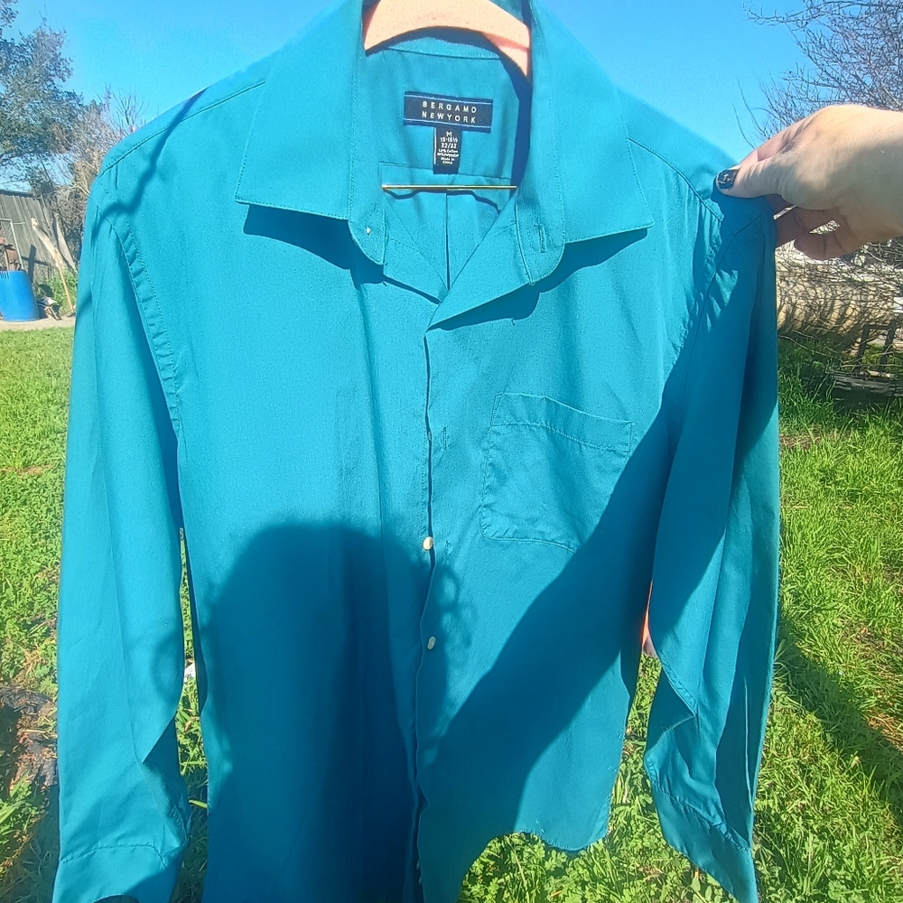 Men's Teal Button Down Shirt